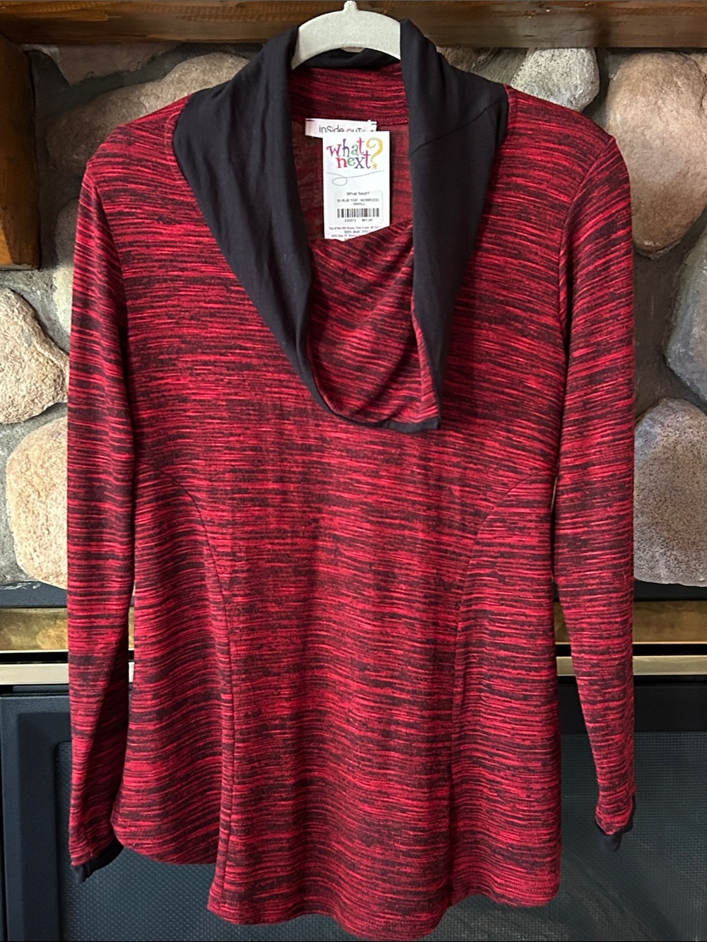 Inside Out Women's Red Space-Dye Cowl Neck Sweater, Size S, NWT